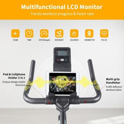 Indoor Stationary Spin Bike  LCD Monitor & Cushioned Seat