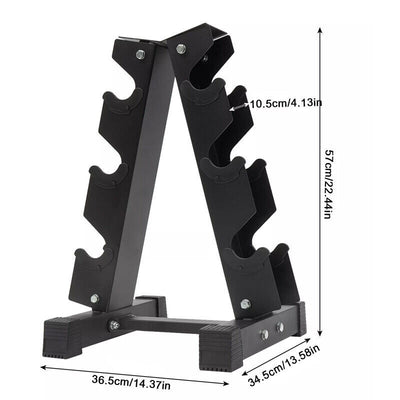 3Tier Dumbbell Rack Storage Stand Tree Hex Vertical Weight Wide Home Gym Fitness