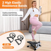 Mini Stepper for Women  LCD + Resistance Bands 330LB Max
