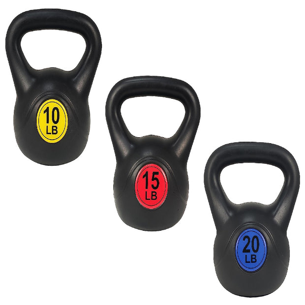 Wide Grip Kettlebell Set 3 Piece or 4 Piece Fitness Weights