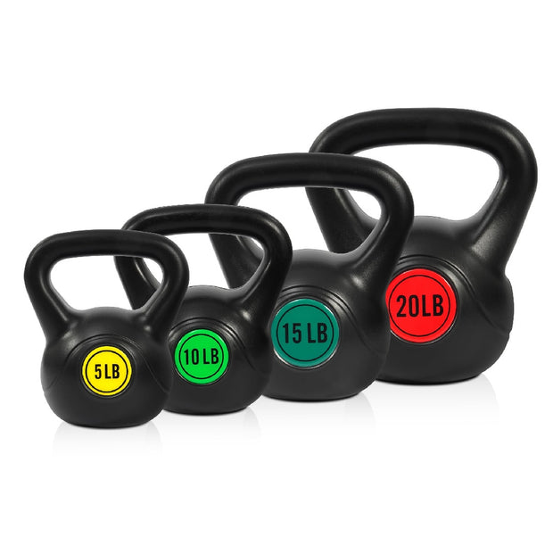 Wide Grip Kettlebell Set 3 Piece or 4 Piece Fitness Weights